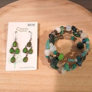 Earnings and Braclet. Hand crafted .